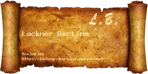 Lackner Bertina névjegykártya